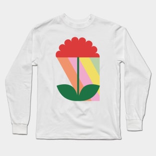 Rainbow flower positive nature adventure happy colorful camping good times enjoy life travelling Long Sleeve T-Shirt